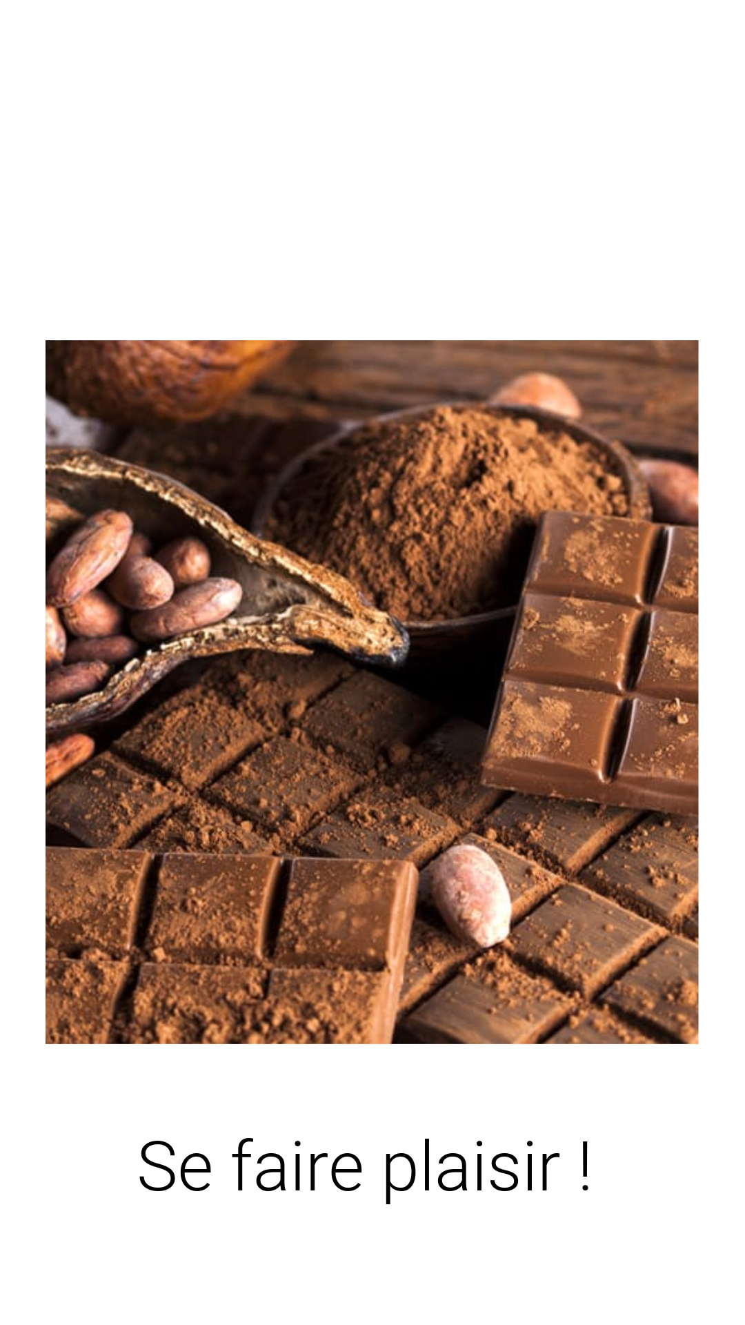 a chocolate bar with a scoop of cocoa beans and cocoa beans
